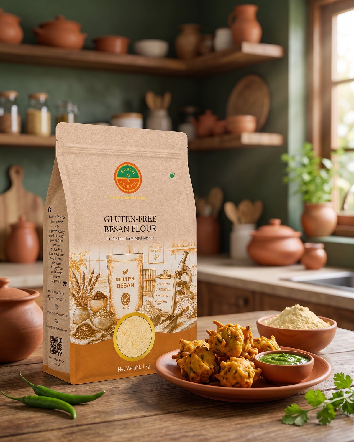 Gluten-Free Besan in a home kitchen
