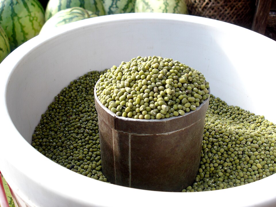 Raw whole green moong