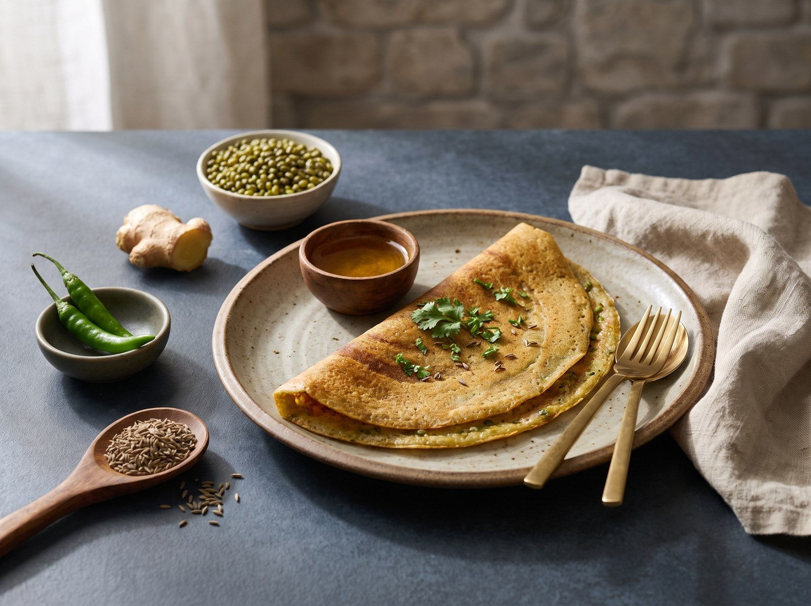 Pesarattu (Green Moong Dosa)